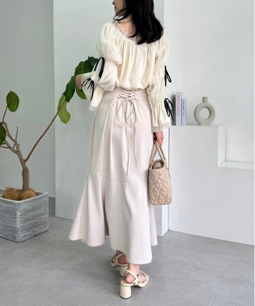 「one after another NICE CLAUP」 ロングスカート LARGE ブラック レディース_画像7