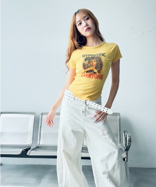 Y2K SYNAPSE FACTORY tシャツ 半袖 「Y2Kガール」ピタTシャツ