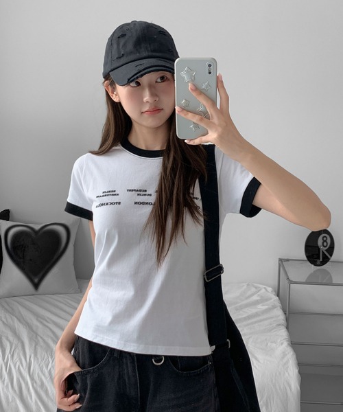 「UNE MANSION」 半袖Tシャツ FREE レッド レディース_画像4
