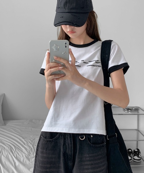 「UNE MANSION」 半袖Tシャツ FREE レッド レディース_画像5