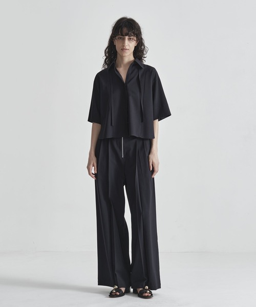 ワイドパンツ パンツ 「THE TOKYO/ザトウキョウ」Front Zip Tuck Pants/フロントジップタックパンツ/ワイドストレートパンツの画像