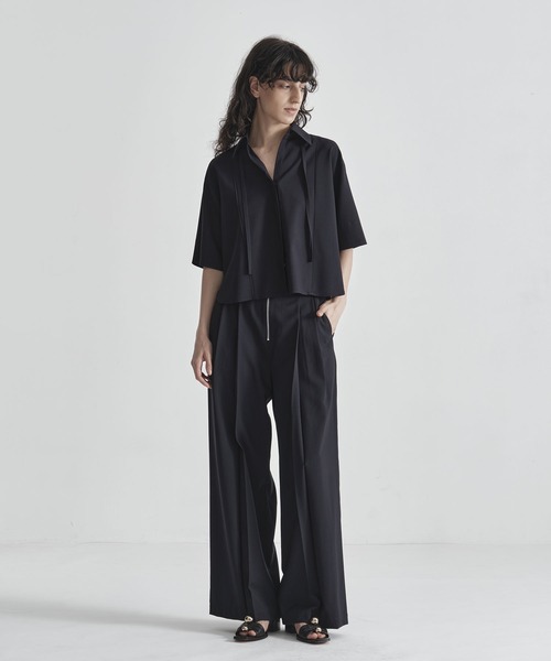ワイドパンツ パンツ 「THE TOKYO/ザトウキョウ」Front Zip Tuck Pants/フロントジップタックパンツ/ワイドストレートパンツの画像