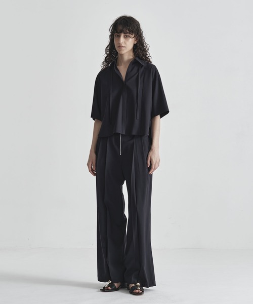 ワイドパンツ パンツ 「THE TOKYO/ザトウキョウ」Front Zip Tuck Pants/フロントジップタックパンツ/ワイドストレートパンツの画像