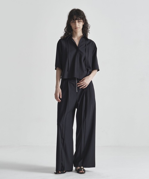 ワイドパンツ パンツ 「THE TOKYO/ザトウキョウ」Front Zip Tuck Pants/フロントジップタックパンツ/ワイドストレートパンツの画像
