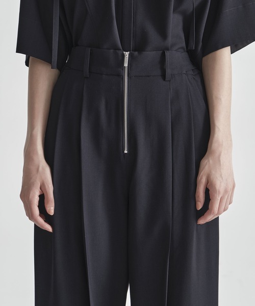 ワイドパンツ パンツ 「THE TOKYO/ザトウキョウ」Front Zip Tuck Pants/フロントジップタックパンツ/ワイドストレートパンツの画像