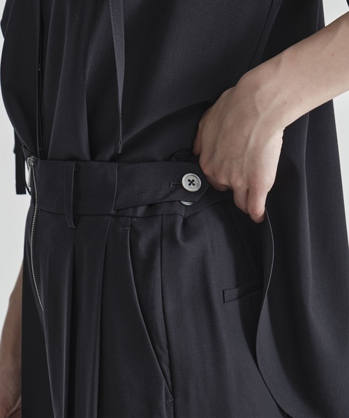 ワイドパンツ パンツ 「THE TOKYO/ザトウキョウ」Front Zip Tuck Pants/フロントジップタックパンツ/ワイドストレートパンツの画像