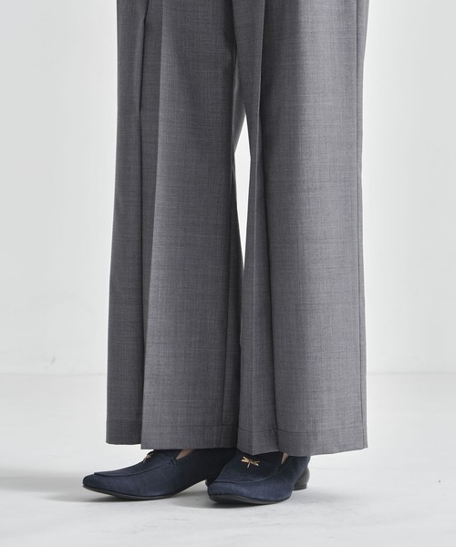 ワイドパンツ パンツ 「THE TOKYO/ザトウキョウ」Front Zip Tuck Pants/フロントジップタックパンツ/ワイドストレートパンツの画像