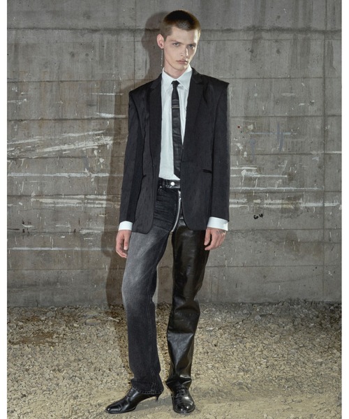 ジャケット テーラードジャケット SLASHED WOOL GABARDINE SINGLE BREASTED JACKET メンズの画像