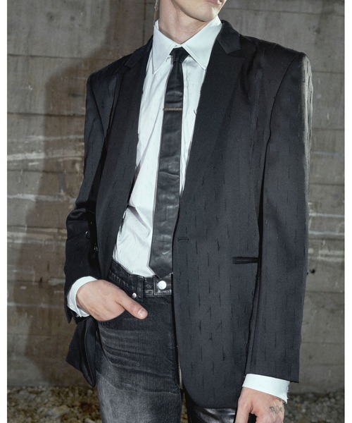 ジャケット テーラードジャケット SLASHED WOOL GABARDINE SINGLE BREASTED JACKET メンズの画像