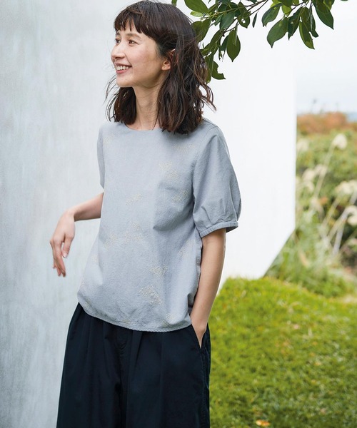 「Sunny clouds」 7分袖ブラウス X-LARGE ブルー系その他 レディース_画像2