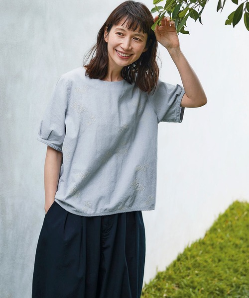 「Sunny clouds」 7分袖ブラウス X-LARGE ブルー系その他 レディース_画像3
