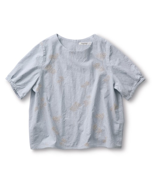 「Sunny clouds」 7分袖ブラウス X-LARGE ブルー系その他 レディース_画像4