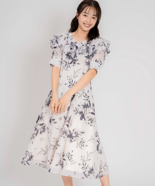 「NOELA」 半袖ワンピース S ベージュ レディース_画像3