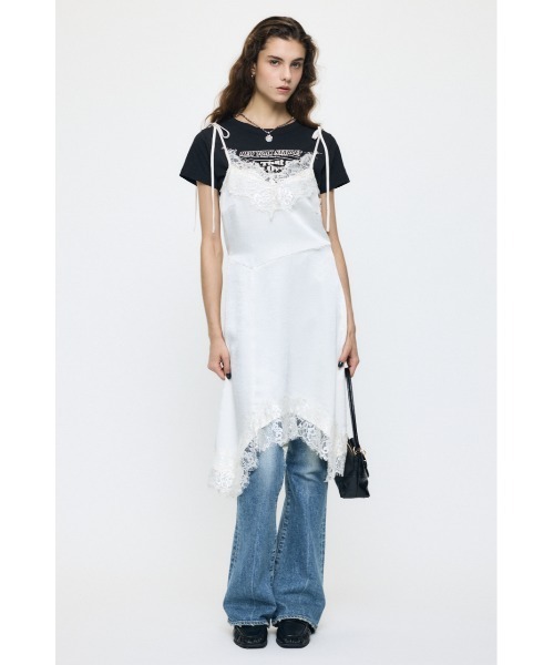 リミフゥ 24AW ウールサージ ドレープ ドレス 2　マキシワンピース　アシメ MOUSSY（マウジー） ワンピース 「26年AW新作」「展示会人気No.2