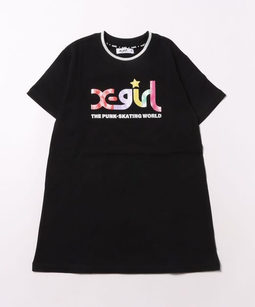 「X-girl Stages」 「KIDS」半袖ワンピース 120cm ブラック キッズ_画像2
