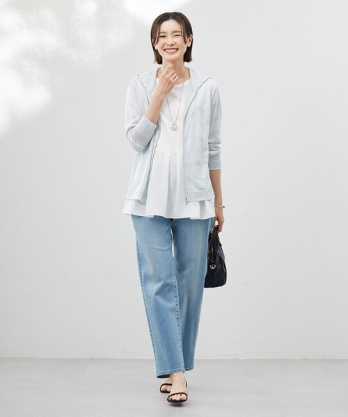 「J.PRESS」 ジップアップパーカー T15 ネイビー レディース_画像6