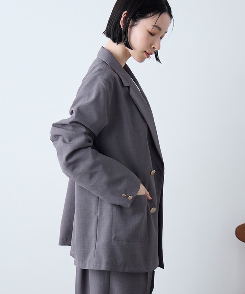 「Aunely」 テーラードジャケット M グレー レディース_画像8