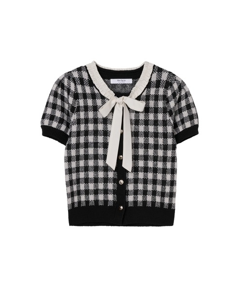 Her lip to カーディガン 半袖 Lucine Ribbon Cardigan レディース