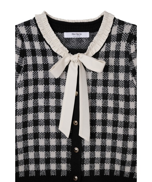 Her lip to カーディガン 半袖 Lucine Ribbon Cardigan レディース
