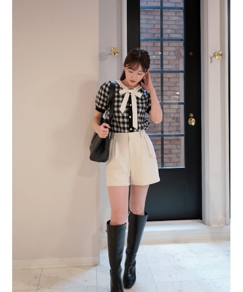 Her lip to カーディガン 半袖 Lucine Ribbon Cardigan レディース