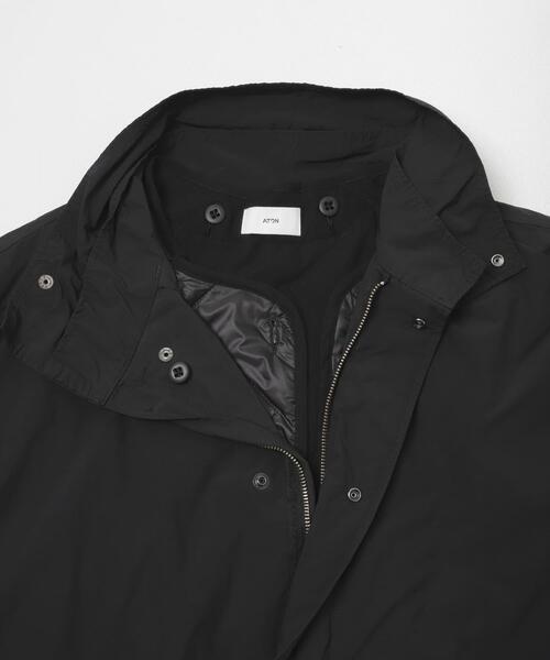 新品　25aw Aton ブラック ショートモッズコート サイズ04 ATON（エイトン） モッズコート コート ATON SHORT MODS COAT メンズ