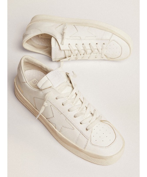 スニーカー GOLDEN GOOSE Stardan sneakers total white leather メンズの画像