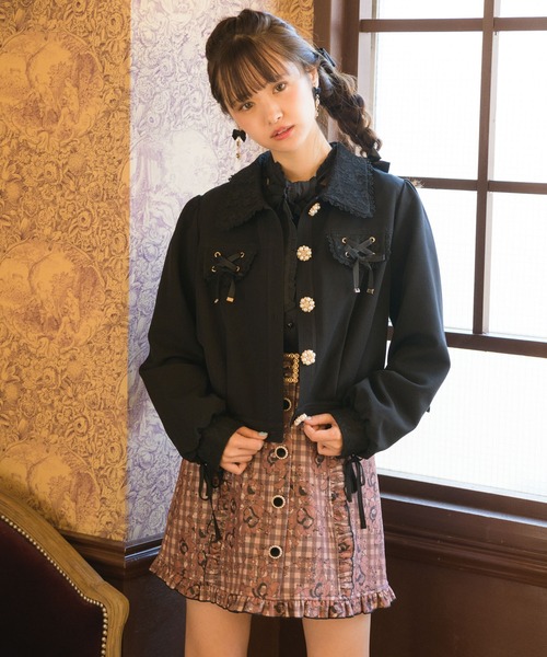 【ショートす】 ジャケット ブルゾン レースアップバックフリルブルゾン ZOZOTOWN PayPayモール店 - 通販 - PayPayモール マッチ
