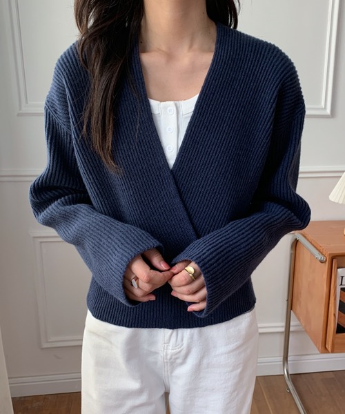 emi+ ニット セーター カシュクールニットプルオーバー レディース