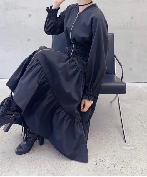 N.s ワンピース フロントZIPティアードワンピース : ZOZOTOWN