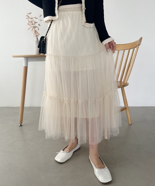 アリスアウアア　チュールスカート　ホワイト アリスアウアア チュールスカート ホワイト alice auaa レースチュール
