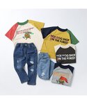 パンツ テーパードダメージデニムパンツ キッズ...の詳細画像1