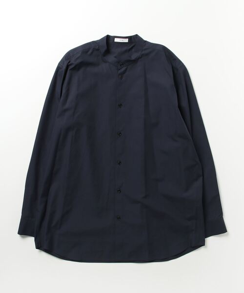ATON ブラック ボタン付き長袖シャツ　アローズ 別注　エイトン セール】【ATON】HAND DYED NYLON SHIRT JACKET（シャツ