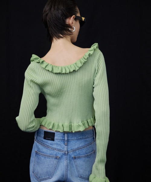 ニット RAFFLE KNIT TOPS/ラッフルニットトップス レディース 
