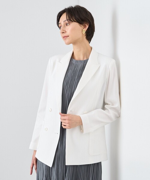 ANAYI パール ジレ ベスト ダブル リネン ホワイト アナイ ジャケット ANAYI パール ジレ ベスト ダブル リネン ホワイト アナイ