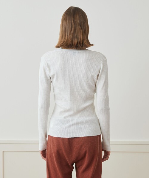 JAMES PERSE ニット セーター ストレッチリネンリブ Uネックプル