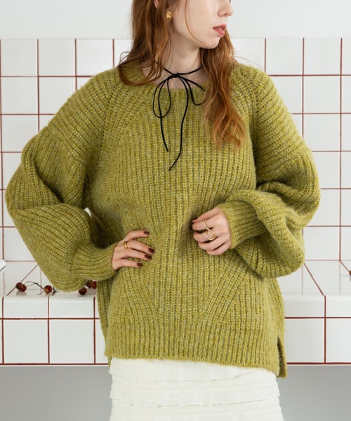 リベイロ ミントグリーン オーバーサイズニットセーター S リベイロ