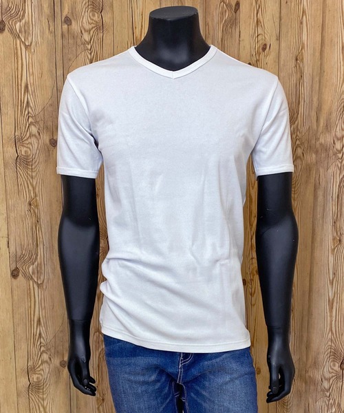 AVIREX tシャツ リブ 半袖 Vネック Tシャツ デイリーウェア