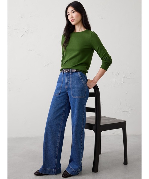 ニット セーター BANANA REPUBLIC FACTORY STORE　　フォーエバークルーネックセーター レディースの画像