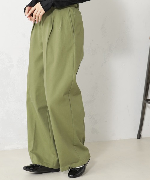 FOUND GOOD チノパン ストレッチノワイドパンツ レディース : ZOZOTOWN