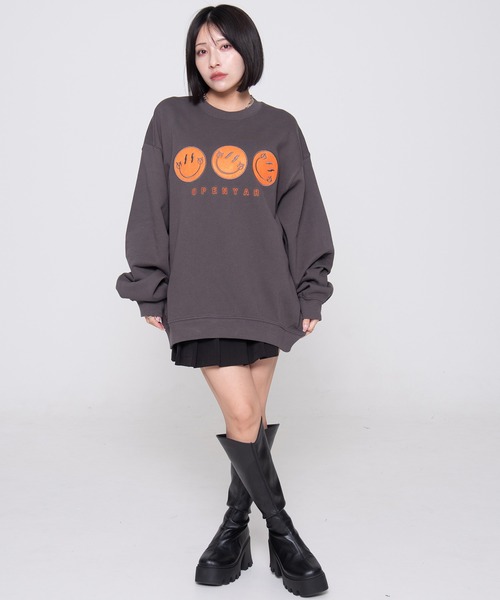 トレーナー スウェット 「OY/オーワイ」 TRIPLE SMILE LOGO MTM/トリプル スマイルロゴ クルーネック レディース メンズ セール】『OY/オーワイ』 TRIPLE SMILE LOGO MTM/トリプル