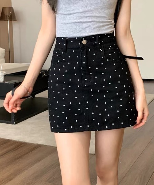 Achic デニムスカート 小花柄ミニスカート : ZOZOTOWN Yahoo!店