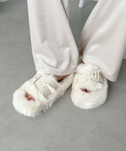 CLEA サンダル ベルトデザインファーサンダル レディース : ZOZOTOWN