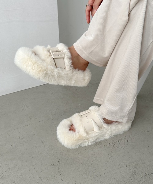 CLEA サンダル ベルトデザインファーサンダル レディース : ZOZOTOWN