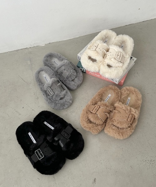 CLEA サンダル ベルトデザインファーサンダル レディース : ZOZOTOWN
