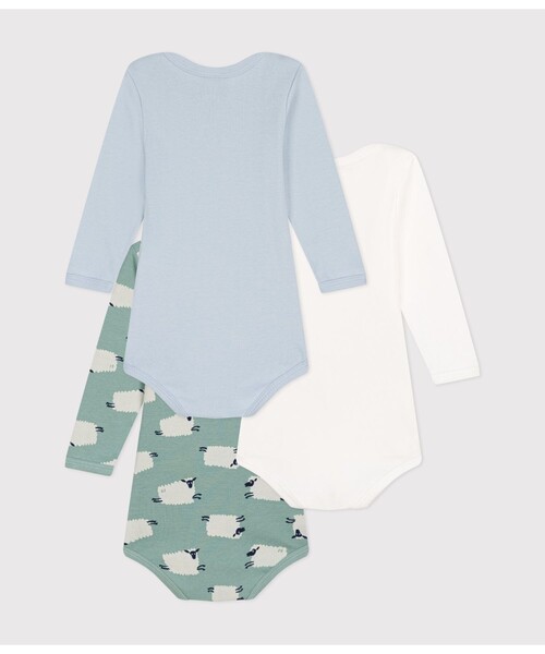 希少【未使用】プチバトー81センチ。パンサー PETIT BATEAU（プチバトー） ベビー服 ロンパース 長袖ボディ3枚組