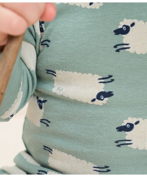 PETIT BATEAU（プチバトー） ベビー服 ロンパース 長袖ボディ3枚組