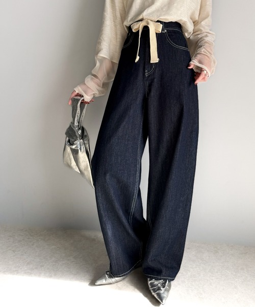 デニム・ジーパン COTTON DRILL JEANS CORNERS ジーンズ デニム デニムパンツ ハイウエストカット