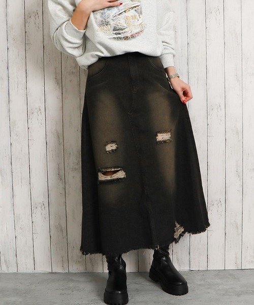 ロングデニムスカート Chez toi スカート デニムロングスカート : ZOZOTOWN Yahoo!店
