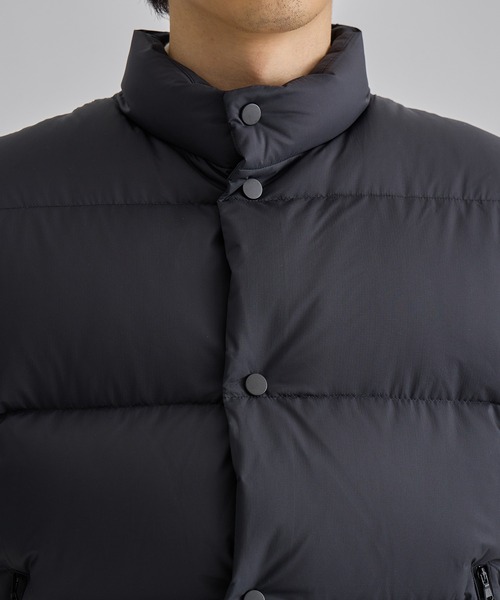 T*u様   ブラック メンズダウンベスト TAION(タイオン)】〈ユニセックス〉ワーク Vネックボタン ダウンベスト