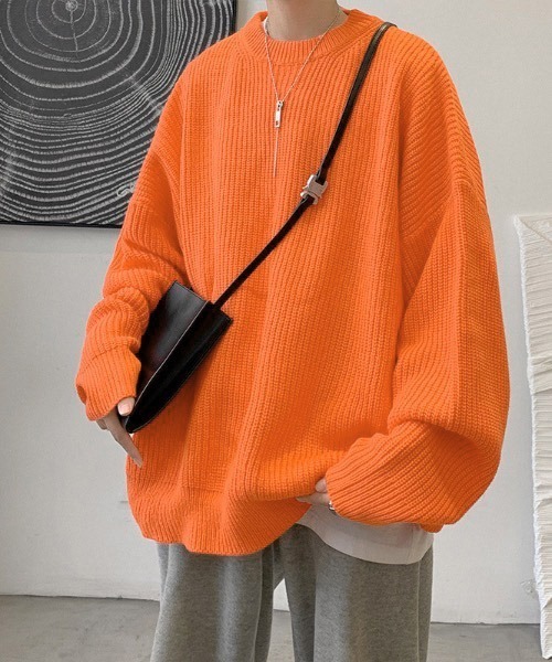 STONE  オレンジ クルーネックセーター STONE ISLAND（ストーン アイランド） トレーナー 781566360 メンズ
